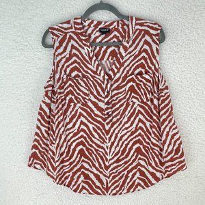 Torrid Brown Animal Print Harper Rayon Slub Pullover Shirt Womens Size Medium 00